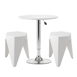 Artiss Bar Stools and Table Set 3PCS Dining Desk Kitchen Chairs Cafe Pub White
