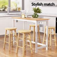 Artiss Bar Table and Stools Set Dining Desk Kitchen Chairs Cafe Pub