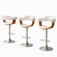 Artiss Bar Stools X3 Kitchen Counter Chair Gas Lift Swivel PU Selina White