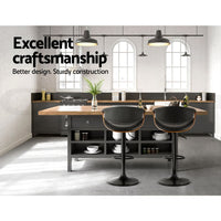 Artiss Bar Stools X3 Kitchen Counter Chair Gas Lift Swivel PU Ambrus Black