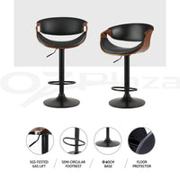 Artiss Bar Stools X3 Kitchen Counter Chair Gas Lift Swivel PU Ambrus Black