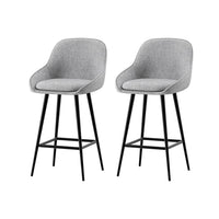Artiss 2x Bar Stools Upholstered Stool Counter Seat Kitchen Dining Chairs
