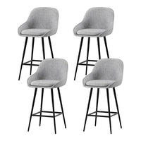 4x Bar Stools Upholstered Stool Counter Seat Kitchen Dining Chairs