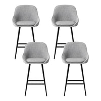 4x Bar Stools Upholstered Stool Counter Seat Kitchen Dining Chairs