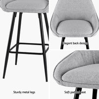 4x Bar Stools Upholstered Stool Counter Seat Kitchen Dining Chairs