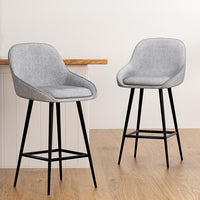 4x Bar Stools Upholstered Stool Counter Seat Kitchen Dining Chairs