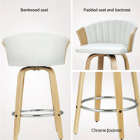 Artiss 4x Bar Stools Swivel Leather Chairs Wooden