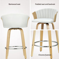 Artiss 4x Bar Stools Swivel Leather Chairs Wooden