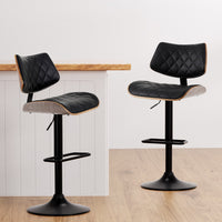 Bar Stools Kitchen Dining Chairs Gas Lift Stool Wooden Leather Black