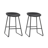 2x Bar Stools Kitchen Dining Chairs Counter Stool PU Leather Metal