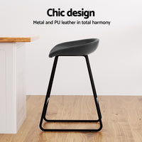 2x Bar Stools Kitchen Dining Chairs Counter Stool PU Leather Metal