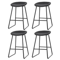 4x Bar Stools Kitchen Dining Chairs Counter Stool PU Leather Metal