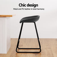 4x Bar Stools Kitchen Dining Chairs Counter Stool PU Leather Metal