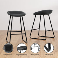 4x Bar Stools Kitchen Dining Chairs Counter Stool PU Leather Metal