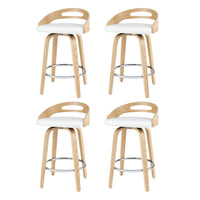 4x Bar Stools Swivel Dining Chairs Low Back Counter Seat PU Cushion