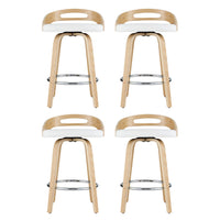 4x Bar Stools Swivel Dining Chairs Low Back Counter Seat PU Cushion