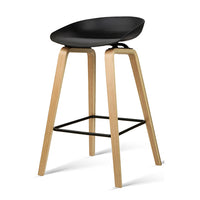 4x Bar Stools Kitchen Counter Stool Dining Chairs Wooden Black