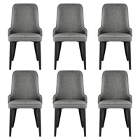 Artiss Dining Chairs Set of 6 Linen Fabric Grey