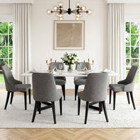 Artiss Dining Chairs Set of 6 Linen Fabric Grey