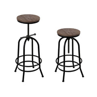 4x Bar Stools Kitchen Dining Chairs Adjustable Wooden Vintage Stool