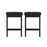 2x Metal Bar Stools PU Seat Dining Counter Chairs