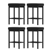 A Set of 4 Artiss Metal Bar Stools PU Seat Dining Counter Chairs