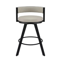 Artiss Bar Stool Swivel Kitchen Chair Metal PU Leather Counter Beige