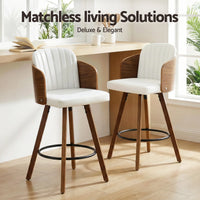 Artiss Wooden Bar Stools Swivel Kitchen Counter Stool Chair 58cm Seat Height