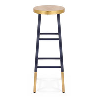 Artiss Bar Stools Metal Gold Navy