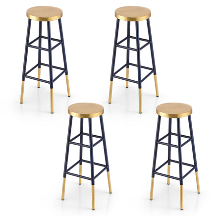 Artiss 4x Bar Stools Metal Gold Navy