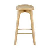 2x Bar Stools Bamboo Rattan Stool Counter Chair Kitchen Barstools