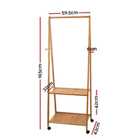 Clothes Rack Airer Coat Stand 165x59cm Wheels