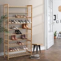 Shoe Rack Cabinet Bamboo 10-tier 50 Pairs