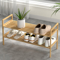 Shoe Rack Cabinet Bamboo Storage Organiser Pine