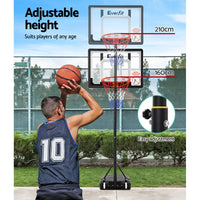 2.1M Basketball Hoop Stand System Adjustable Portable Pro Kids Clear