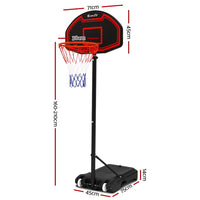 2.1M Basketball Hoop Stand System Adjustable Portable Pro Kids Black