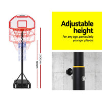 2.1M Basketball Hoop Stand System Adjustable Portable Pro Kids White