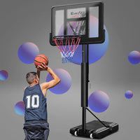 3.05M Basketball Hoop Stand System Adjustable Height Portable Pro Black