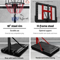 3.05M Basketball Hoop Stand System Adjustable Height Portable Pro Blue