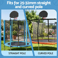 Everfit Kids Basketball Hoop with Ball and Pump Fit for Trampoline 25mm-32mm Poles Black