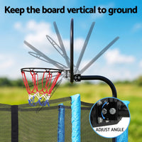 Everfit Kids Basketball Hoop with Ball and Pump Fit for Trampoline 25mm-32mm Poles Black
