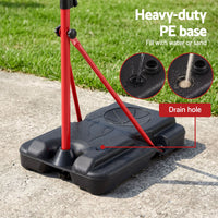 Everfit 2 in 1 Kids Basketball Hoop Adjustable Stand Over Door Scoreboard Red