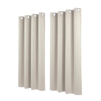 Artiss Blockout Curtains 2X 132x160cm Thermal Insulated Eyelet Drapes Beige