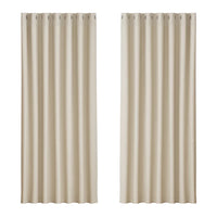 Artiss 2X Blockout Curtains Eyelet 240x230cm Beige