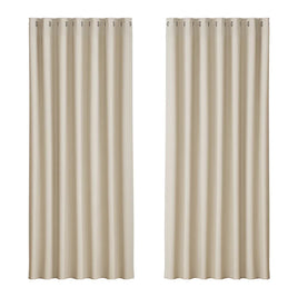 Artiss 2X Blockout Curtains Eyelet 240x230cm Beige