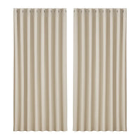 Artiss 2X Blockout Curtains Eyelet 300x230cm Beige