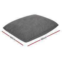 Artiss 3 in 1 Bean Bag Chair Cover (No Filler) Convertible Bean Bag for Adults, Corduroy Stuffed Animal Storage Bean Bag Cover Washable for Living Room Bedroom, Grey