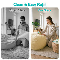 Artiss 5lbs (2.2KG) Bean Bag Filler Shredded Memory Foam Filling High Density Soft Pillow Stuffing for Bean Bag Chair, Couch Cushion, Dog Bed, Stuffed Animals and Arts Crafts