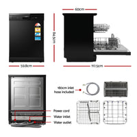 Devanti 12 Place Settings Dishwasher 55cm Freestanding Benchtop Built-In