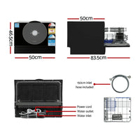 Devanti 6-Place Setting Benchtop Dishwasher 50cm Black